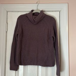 Purple knit cowl neck sweater